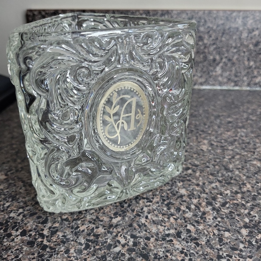 VTG 1970's Crystal Collection Avon Triangle Shape, Heavy, Ornate, Embossing, A
